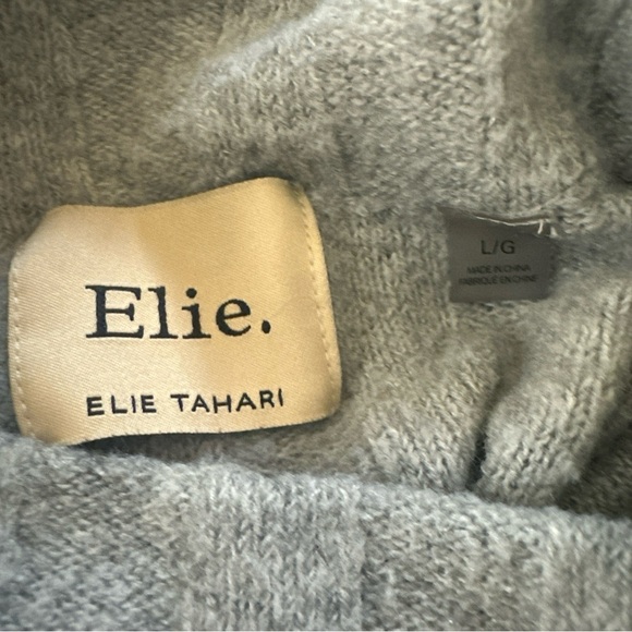 Elie Tahari Womens Large Gray Mock Turtleneck Sweater Normcore Minimalist Wool - Picture 8 of 11